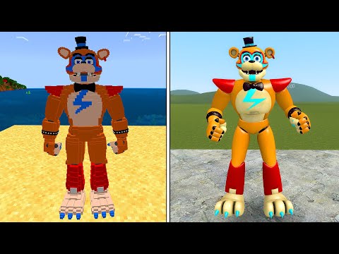 NEW GLAMLOCK FREDDY MINECRAFT VS NEW GLAMROCK FREDDY ANIMATRONICS in Garry's Mod! (FNAF)