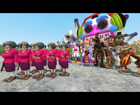 SCARY TEACHER VS FNAF SECURITY BREACH ANIMATRONICS in Garry's Mod!!!