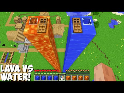 Secret LONG HOUSE INSIDE ONE BLOCK in Minecraft ! LAVA HOUSE vs WATER HOUSE !