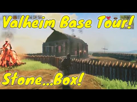 Valheim Stone Base Tour!! First Stone Build!