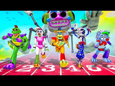 WHO IS THE FASTEST ANIMATRONIC FNAF 9 SECURITY BREACH! Garry's Mod Sandbox