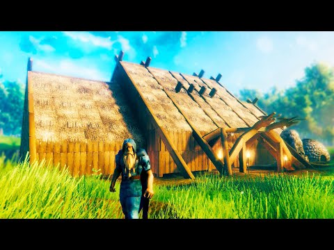 Built a HUGE Viking Long House to Store Everything – Valheim Gameplay / Early Access