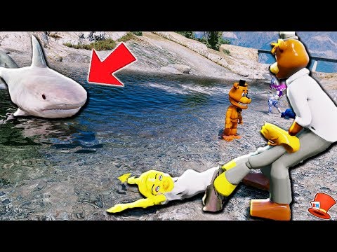 CAN TOY CHICA BE SAVED FROM THE HUNGRY SHARKS? (GTA 5 Mods FNAF RedHatter) grand theft auto v