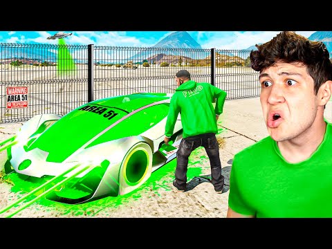ROBANDO COCHES del ÁREA 51 en GTA 5! 👽⚠️ (Mods)