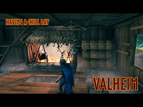 Valheim S2E25 – A chill day gathering, woodcutting and smelting ore