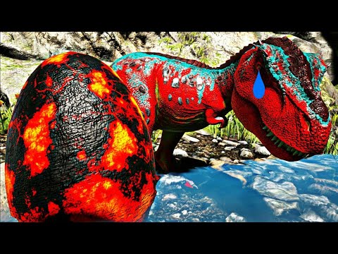 A VIDA DO POBRE BEBÊ RED T-REX QUE FOI ABANDONADO PARA MORRER! DINOSSAURO ARK SURVIVAL EVOLVED