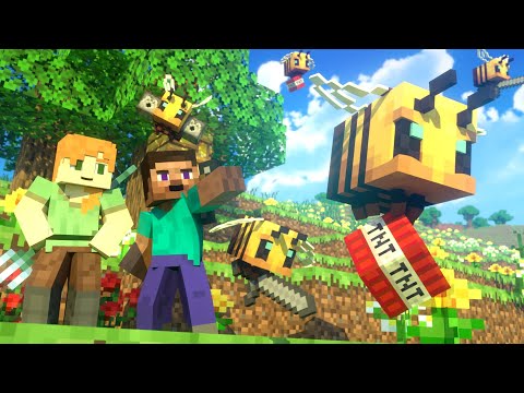 BEES FIGHT – Alex and Steve Life (Minecraft Animation)