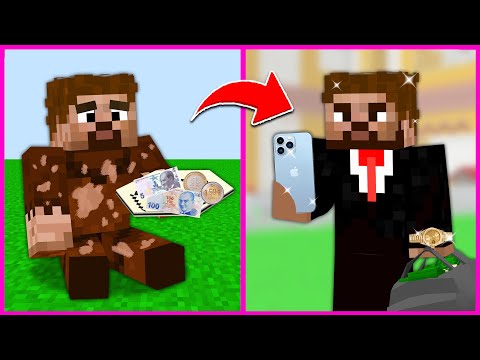 FAKİR DİLENCİLİK YAPTI, ZENGİN OLDU! 😂 – Minecraft ZENGİN FAKİR HAYATI