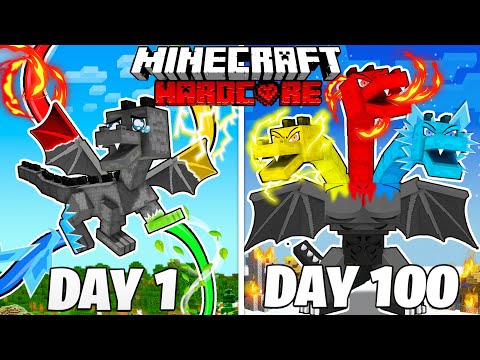I Survived 100 Days as an ELEMENTAL DRAGON in HARDCORE Minecraft