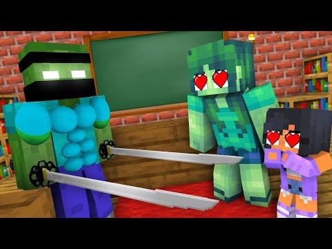 Monster School : BABY MONSTERS ZOMBIE BECAME SAMURAI – Minecraft Animation