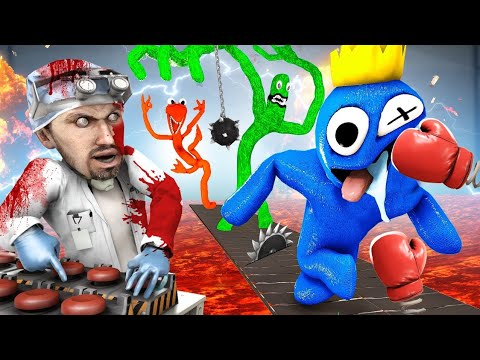 ¡NOS CONVERTIMOS EN "RAINBOW FRIENDS" vs CIENTÍFICO LOCO! 🔵🟢🟠 DEATHRUN EN GARRY'S MOD