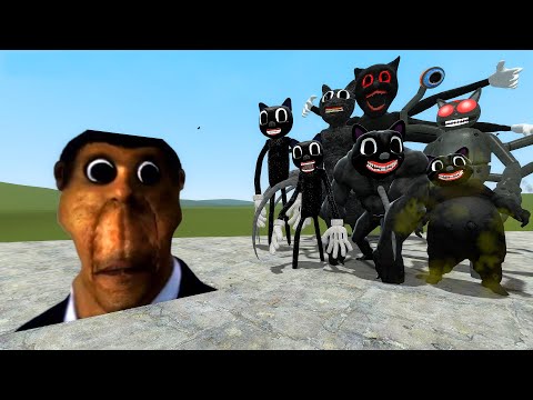 OBUNGA vs ALL CARTOON CAT In Garry's Mod! [ Obunga Vs Trevor Henderson ]
