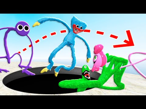 Rainbow Friends Vs Huggy Wuggy – Longest Jump? (Garry's Mod)