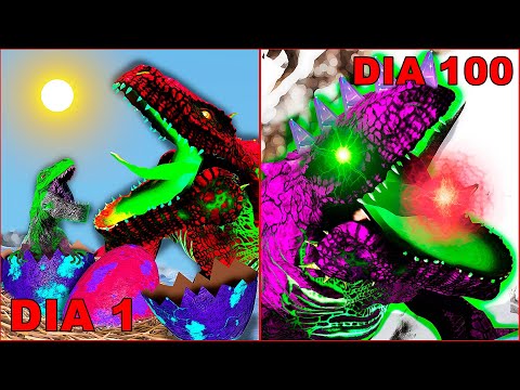 Sobrevivi 100 Dias Como Um Godzilla No Ark Survival Evolved Hardcore – O FILME (DINOSSAUROS)