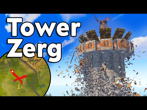 Zerging a Clans Roof Camping Tower – Rust