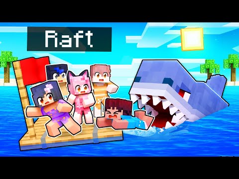 5 KIDS On A RAFT In Minecraft!