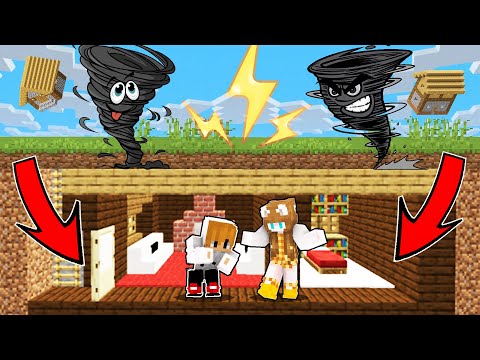 MINECRAFT EPIC TORNADO vs. Underground DOOMSDAY BUNKER (Tagalog)