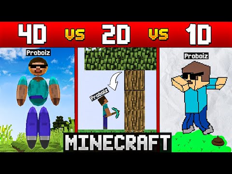Playing Minecraft in 4D, 3D, 2D and 1D…
