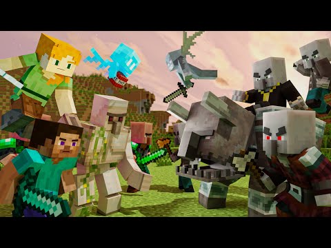 Village Raid – Alex and Steve life (Minecraft animation)